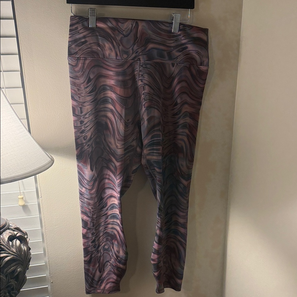 Fabletics Pink and Purple Swirl Track Pants